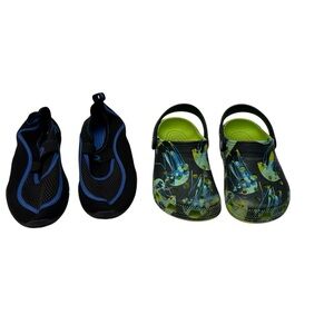Boys Crocs Size J1 and Water Shoes Size 3 Lot